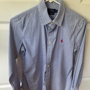 Women's Polo Ralph Lauren blue and white stripe Long Sleeve Blouse